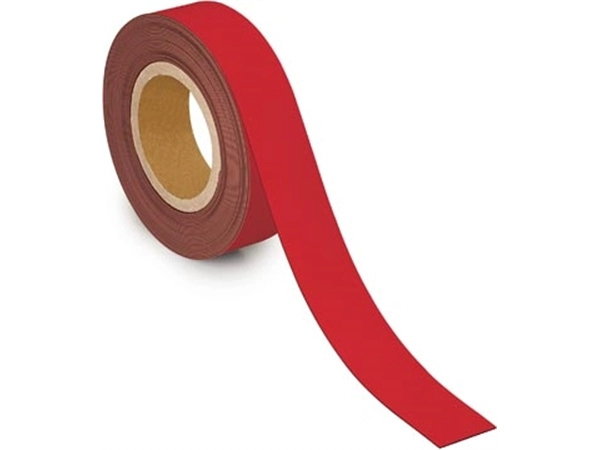 Een MAUL magnetisch etiketband beschrijf- en wisbaar, 10mtx40mm, rood koop je bij Muys Kantoor & Kado