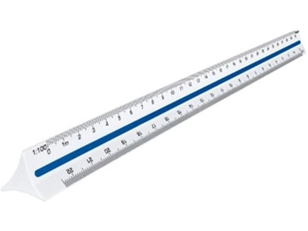 Een Maped driekantige schaallat, schaalverdeling 1:20, 1:25, 1:50, 1:75, 1:100, 1:125, oranje koop je bij Muys Kantoor & Kado