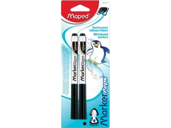 Een Maped whiteboardmarker Marker'Peps, blister van 2 stuks, zwart koop je bij Muys Kantoor & Kado