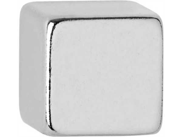 Een Maul neodymium kubusmagneet, ft 10 x 10 x 10 mm, zilver, voor glas- en whitebord, blister van 10 stuks koop je bij Muys Kantoor & Kado