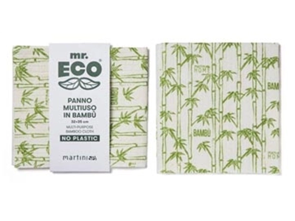 Een Mr. Eco multifunctionele reinigingsdoek Bamboe, 32 x 35 cm koop je bij Muys Kantoor & Kado