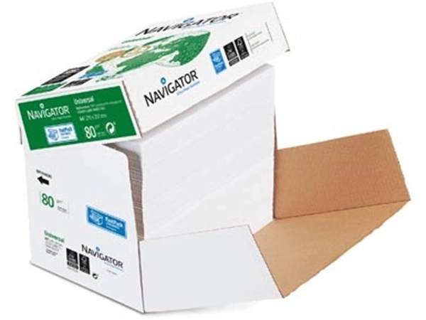 Een Navigator Universal printpapier ft A4, 80 g, doos van 2500 vel koop je bij Muys Kantoor & Kado