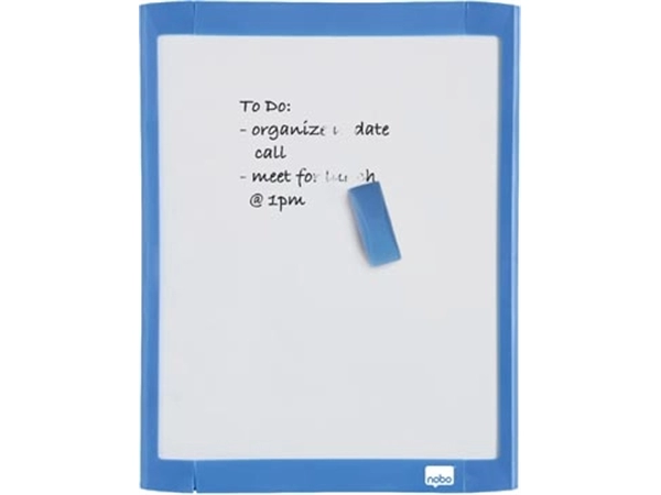 Een Nobo Mini whiteboard, magnetisch, met gekleurd frame, 28 x 21,6 cm koop je bij Muys Kantoor & Kado