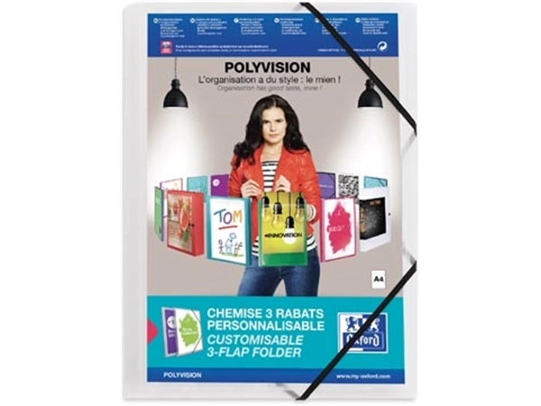 Een OXFORD Polyvision elastomap, formaat A4, uit PP, transparant koop je bij Muys Kantoor & Kado