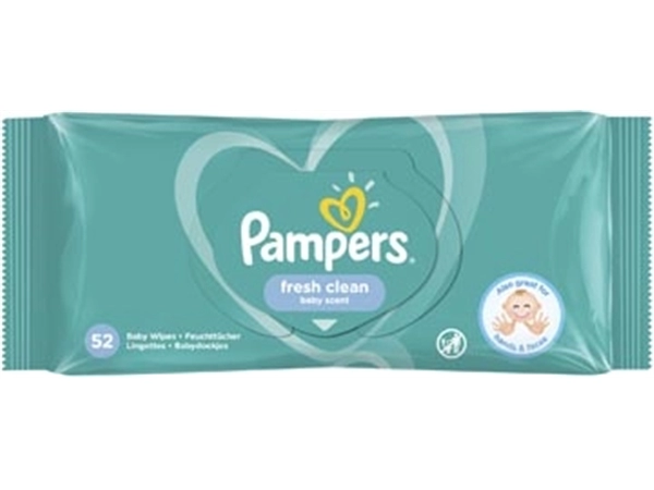 Een Pampers Fresh Clean vochtige doekjes, pak van 52 stuks koop je bij Muys Kantoor & Kado