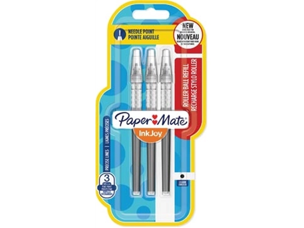 Een Paper Mate InkJoy vulling voor liquid-ink roller fijn, zwart, blister met 3 vullingen koop je bij Muys Kantoor & Kado