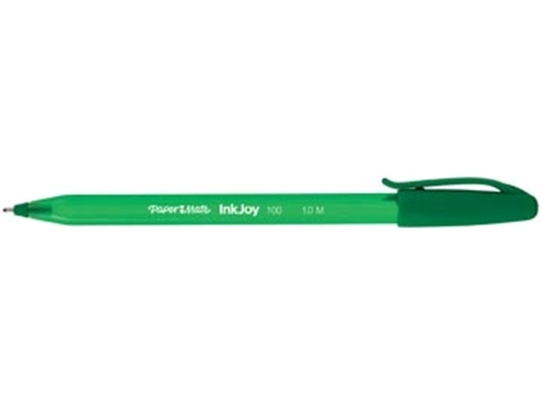 Een Paper Mate balpen InkJoy 100 met dop, groen koop je bij Muys Kantoor & Kado