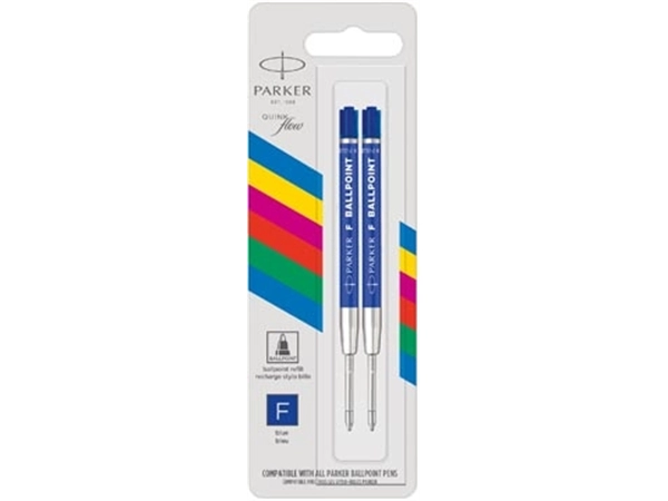 Een Parker Eco vulling voor balpen, fijn, blauw, blister van 2 stuks koop je bij Muys Kantoor & Kado