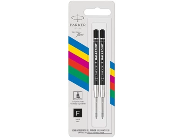 Een Parker Eco vulling voor balpen, fijn, zwart, blister van 2 stuks koop je bij Muys Kantoor & Kado