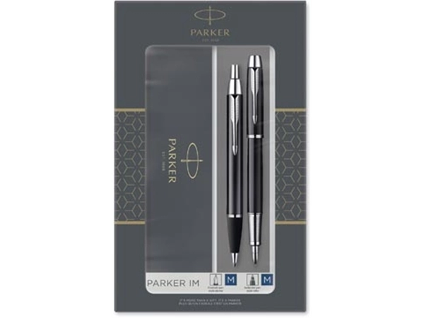 Een Parker IM Black giftbox duoset, vulpen en balpen, zwart koop je bij Muys Kantoor & Kado