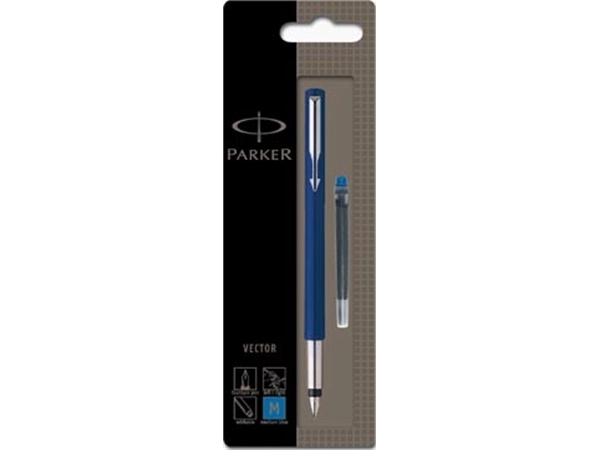 Een Parker Vector vulpen blauw, op blister koop je bij Muys Kantoor & Kado