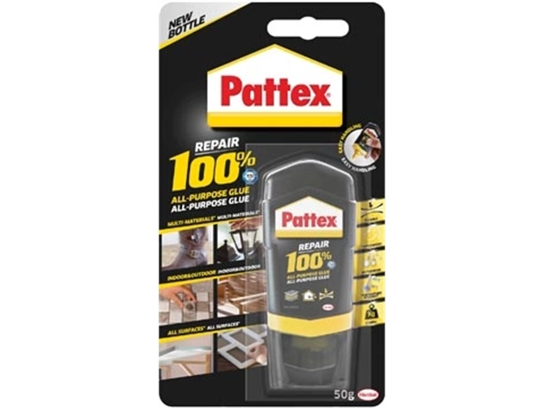 Een Pattex 100% lijm, tube van 50 g, op blister koop je bij Muys Kantoor & Kado