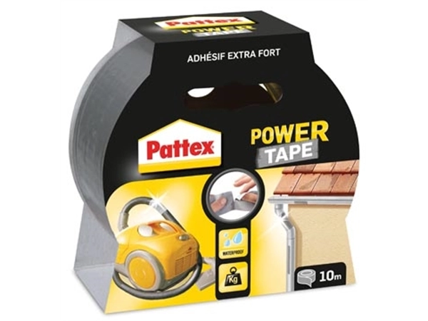 Een Pattex plakband Power Tape lengte: 10 m, grijs koop je bij Muys Kantoor & Kado