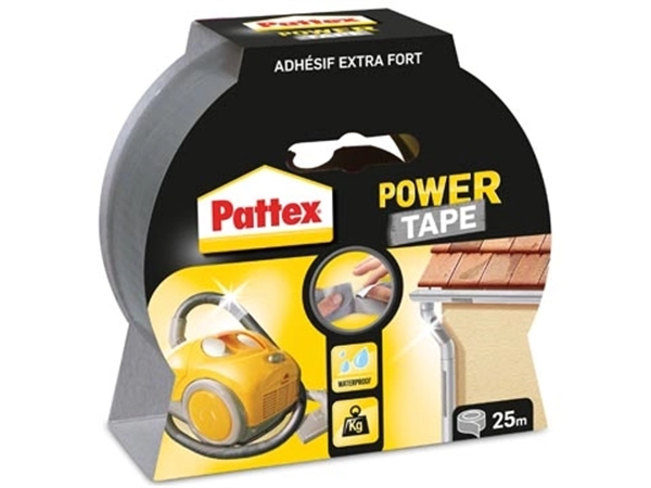 Een Pattex plakband Power Tape lengte: 25 m, grijs koop je bij Muys Kantoor & Kado