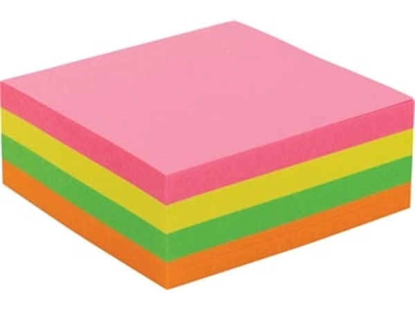 Een Pergamy jumbo notes, ft 76 x 76 mm, 320 vel, geassorteerde neonkleuren koop je bij Muys Kantoor & Kado