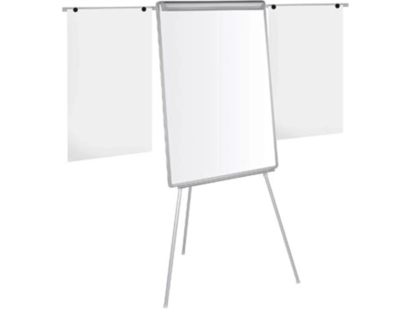 Een Pergamy magnetisch flipchart met papierklem en 2 uitschuifbare armen ft 107 x 75cm koop je bij Muys Kantoor & Kado