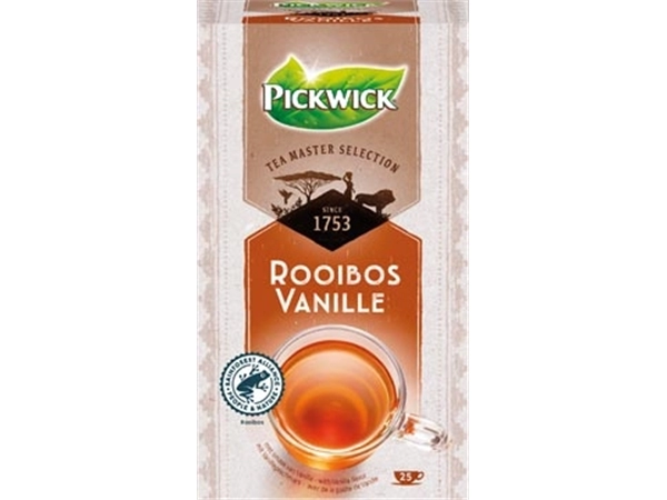 Een Pickwick Tea Master Selection, rooibos vanille, pak van 25 stuks koop je bij Muys Kantoor & Kado