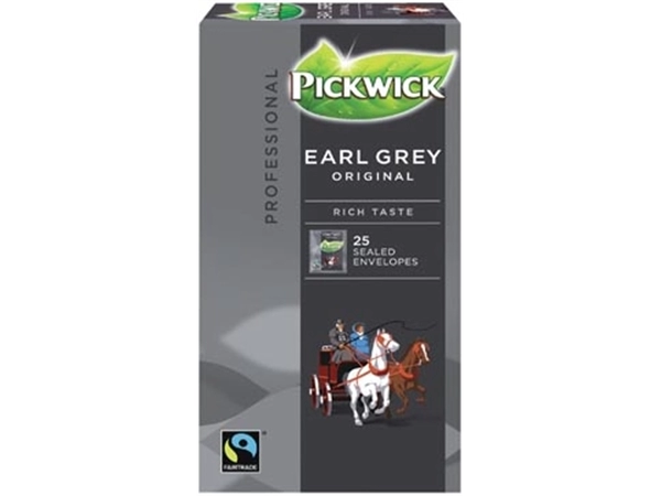 Een Pickwick thee, Earl Grey, fairtrade, pak van 25 zakjes koop je bij Muys Kantoor & Kado