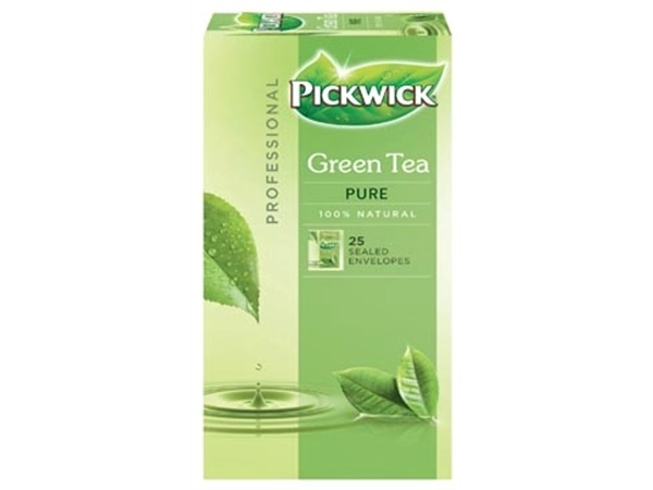 Een Pickwick thee, groene thee Pure, pak van 25 zakjes koop je bij Muys Kantoor & Kado