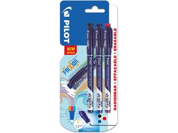 Een Pilot fineliner Frixion Basic, geassorteerde kleuren, set van 3 stuks koop je bij Muys Kantoor & Kado