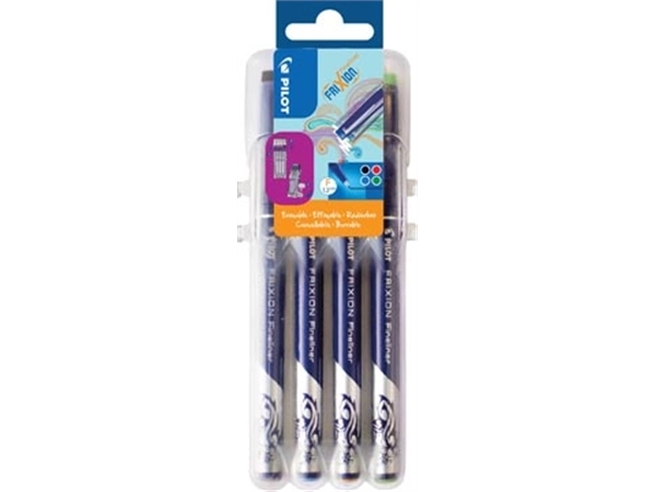 Een Pilot fineliner Frixion Basic, geassorteerde kleuren, set van 4 stuks koop je bij Muys Kantoor & Kado