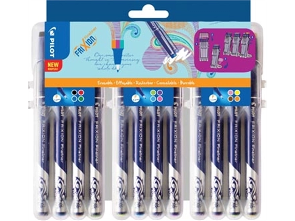 Een Pilot fineliner Frixion, geassorteerde kleuren, set van 12 stuks koop je bij Muys Kantoor & Kado