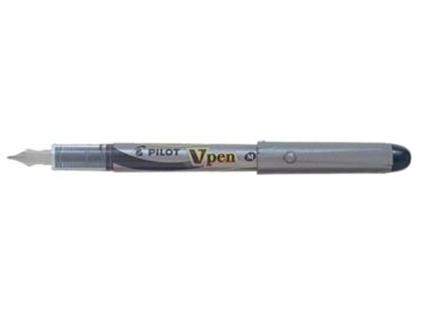 Een Pilot vulpen V-Pen Silver zwart koop je bij Muys Kantoor & Kado