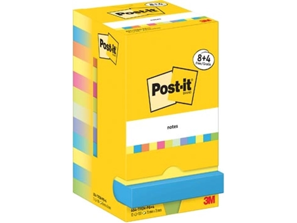 Een Post-It Notes Energetic, 100 vel, ft 76 x 76 mm, 8 + 4 GRATIS koop je bij Muys Kantoor & Kado