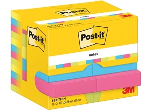 Een Post-It Notes Vitality, 100 vel, ft 38 x 51 mm, pak van 12 blokken koop je bij Muys Kantoor & Kado