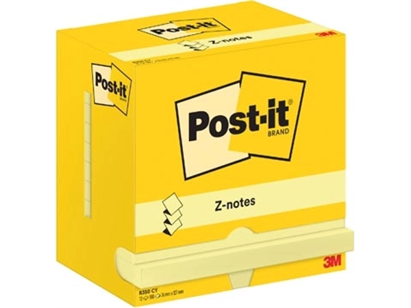 Een Post-It Z-Notes , 100 vel, ft 76 x 127 mm, geel, pak van 12 blokken koop je bij Muys Kantoor & Kado