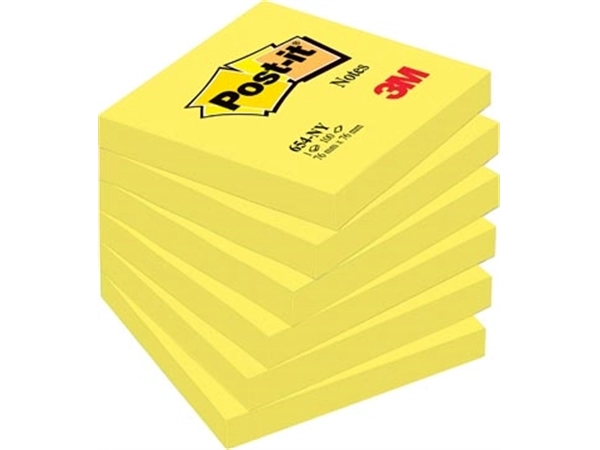 Een Post-it Notes, 100 vel, ft 76 x 76 mm, neongeel koop je bij Muys Kantoor & Kado