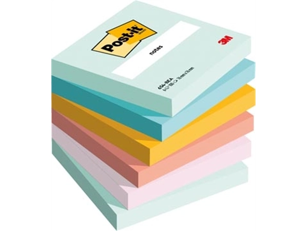 Een Post-it Notes, Beachside colour collection, ft 76 x 76 mm, 100 vel, pak van 6 blokken koop je bij Muys Kantoor & Kado