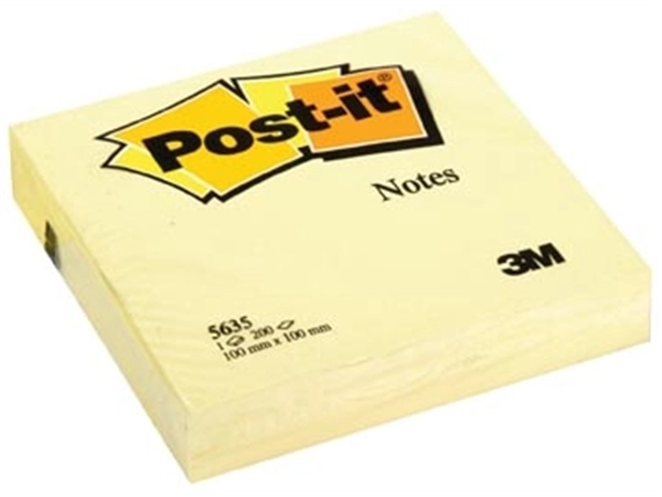 Een Post-it Notes ft 101 x 101 mm, geel, blok van 200 vel koop je bij Muys Kantoor & Kado