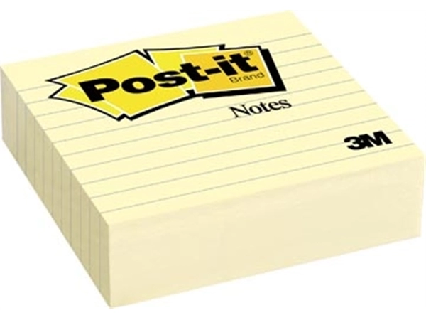 Een Post-it Notes, ft 101 x 101 mm, geel, gelijnd, blok van 300 vel koop je bij Muys Kantoor & Kado