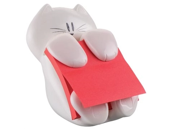 Een Post-it Super Sticky Z-notes dispenser, kat, voor ft 76 x 76, met 1 blok van 90 blaadjes rood koop je bij Muys Kantoor & Kado