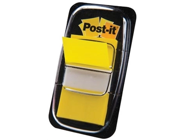 Een Post-it index standaard, ft 24,4 x 43,2 mm, houder met 50 tabs, geel koop je bij Muys Kantoor & Kado