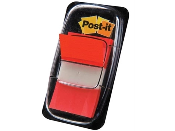 Een Post-it index standaard, ft 24,4 x 43,2 mm, houder met 50 tabs, rood koop je bij Muys Kantoor & Kado