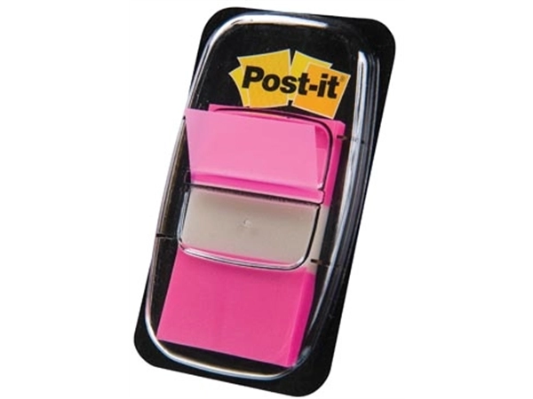 Een Post-it index standaard, ft 24,4 x 43,2 mm, houder met 50 tabs, roze koop je bij Muys Kantoor & Kado