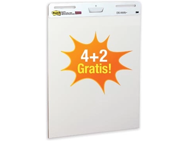 Een Post-it meeting chart, ft 63,5 x 77,5 cm, blanco, 30 vel, pak van 4 + 2 gratis koop je bij Muys Kantoor & Kado