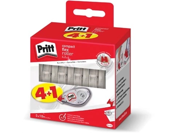 Een Pritt correctieroller Compact Flex 4,2 mm x 10 m, 4 + 1 GRATIS koop je bij Muys Kantoor & Kado