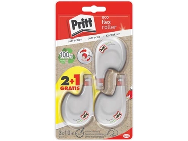 Een Pritt correctieroller Eco Flex, blister 2 + 1 gratis koop je bij Muys Kantoor & Kado