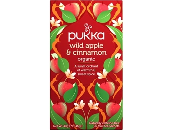 Een Pukka thee bio, Wild Apple - Cinnamon, pak van 20 stuks koop je bij Muys Kantoor & Kado