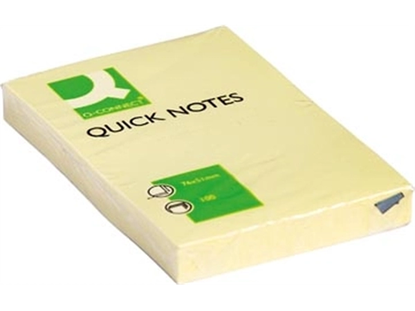 Een Q-CONNECT Quick Notes, ft 51 x 76 mm, 100 vel, geel koop je bij Muys Kantoor & Kado