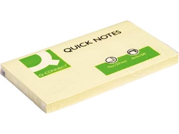 Een Q-CONNECT Quick Notes, ft 76 x 127 mm, 100 vel, geel koop je bij Muys Kantoor & Kado