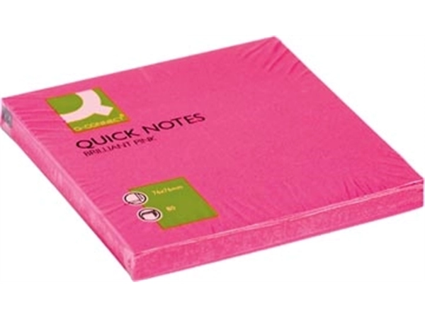 Een Q-CONNECT Quick Notes, ft 76 x 76 mm, 80 vel, neonroze koop je bij Muys Kantoor & Kado