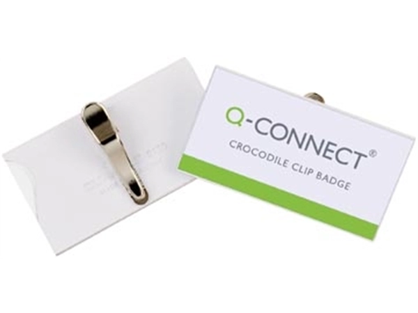 Een Q-CONNECT badge met krokodillenklem 75 x 40 mm koop je bij Muys Kantoor & Kado