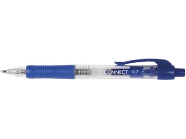 Een Q-CONNECT balpen, retractable, 0,7 mm, medium punt, blauw koop je bij Muys Kantoor & Kado