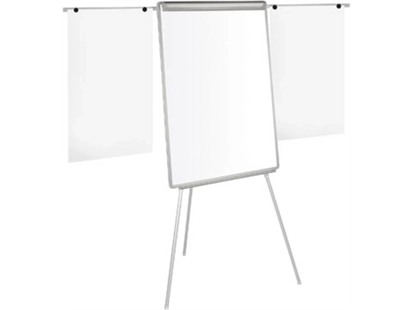 Een Q-CONNECT flipchart, magnetisch, met 2 uitschuifbare papierhouders, grijs koop je bij Muys Kantoor & Kado