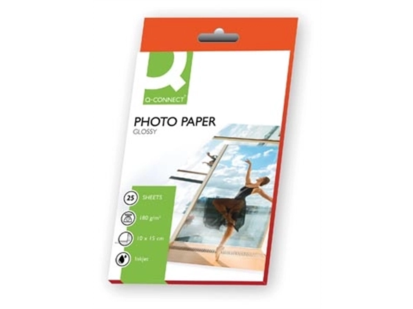 Een Q-CONNECT fotopapier, ft 10 x 15 cm, 180 g, pak van 25 vel koop je bij Muys Kantoor & Kado