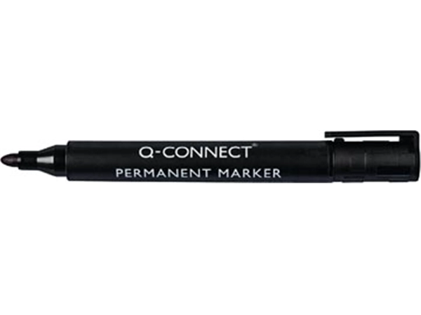 Een Q-CONNECT permanente marker, 2-3 mm, ronde punt, zwart koop je bij Muys Kantoor & Kado